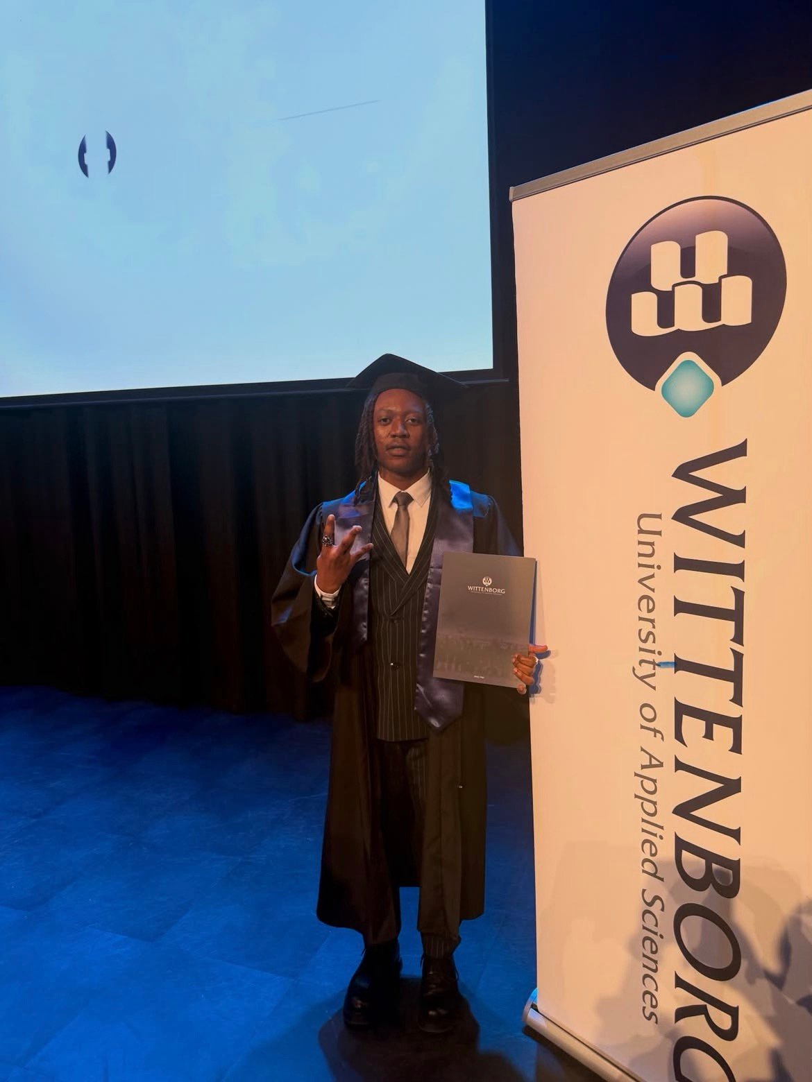 Successful graduate at Wittenborg University in the Netherlands